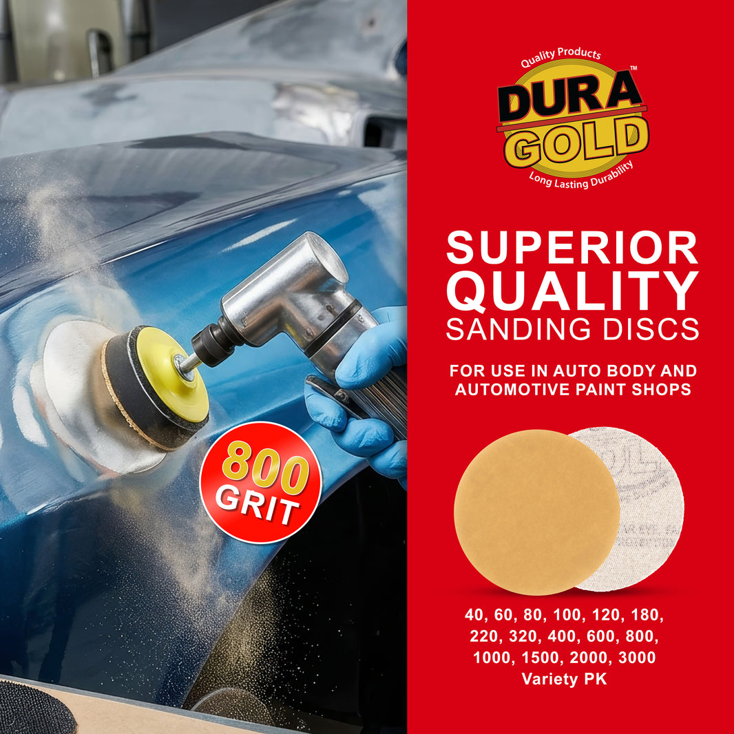 800 Grit - 2" Gold Hook & Loop Sanding Discs for DA Sanders - Box of 40