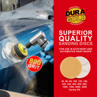 800 Grit - 2" Gold Hook & Loop Sanding Discs for DA Sanders - Box of 40