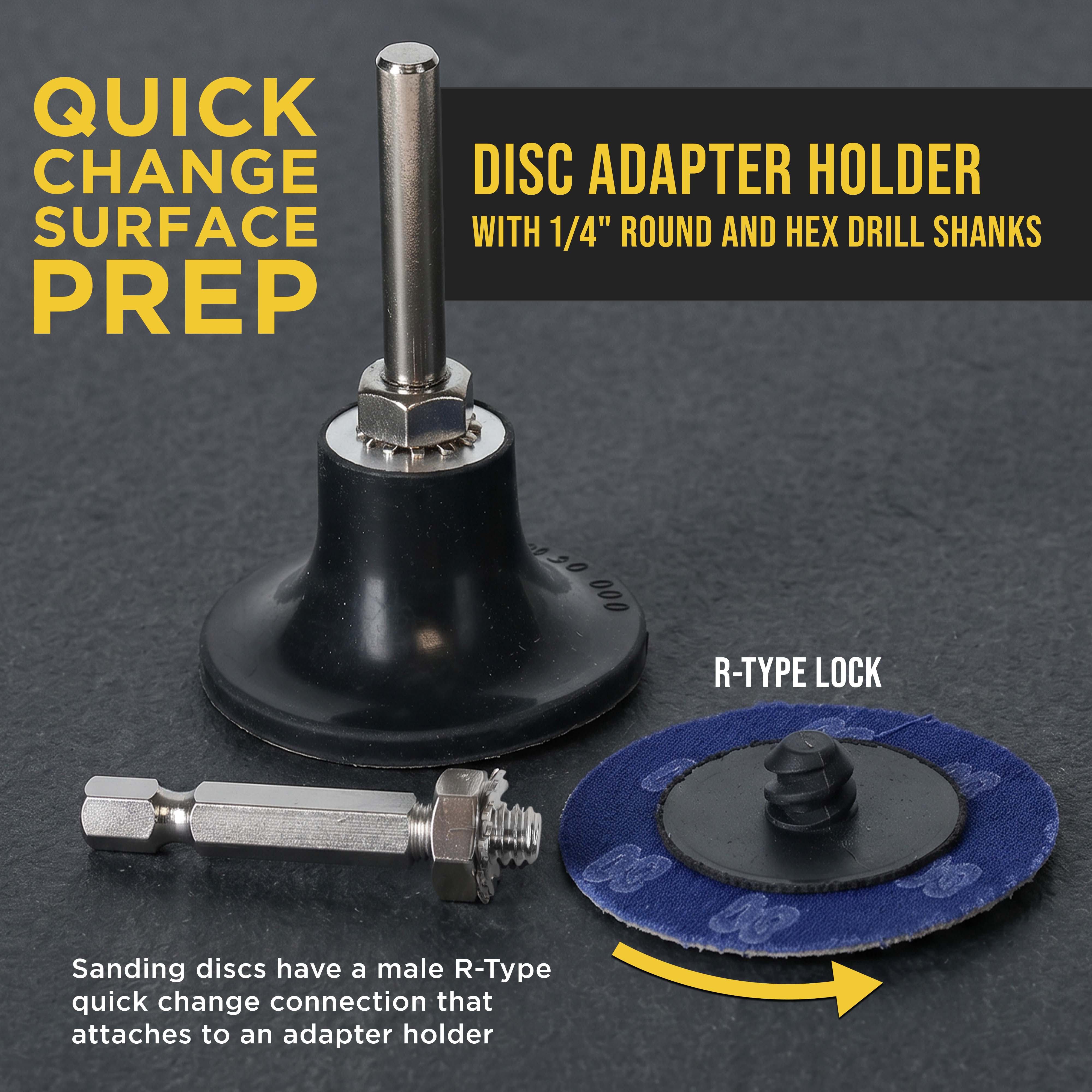 2 Inch Grinding Discs, 80 Grit (25 Disc Set) with R-Type Adapter