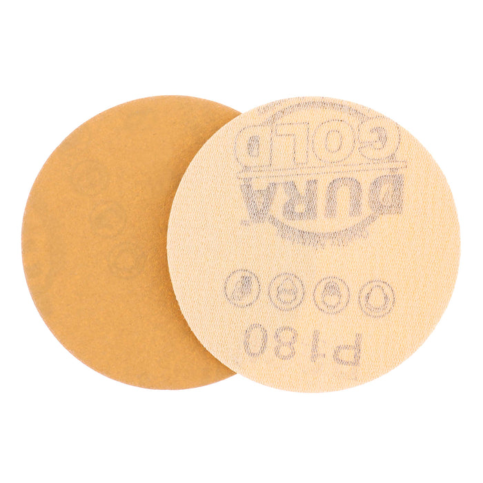 180 Grit - 3" Gold Hook & Loop Sanding Discs for DA Sanders - Box of 30