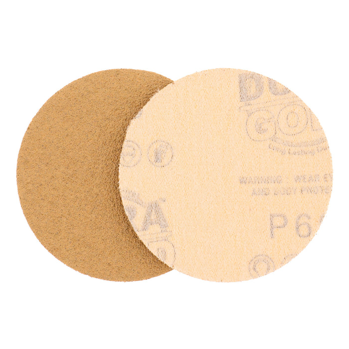 60 Grit - 3" Gold Hook & Loop Sanding Discs for DA Sanders - Box of 20