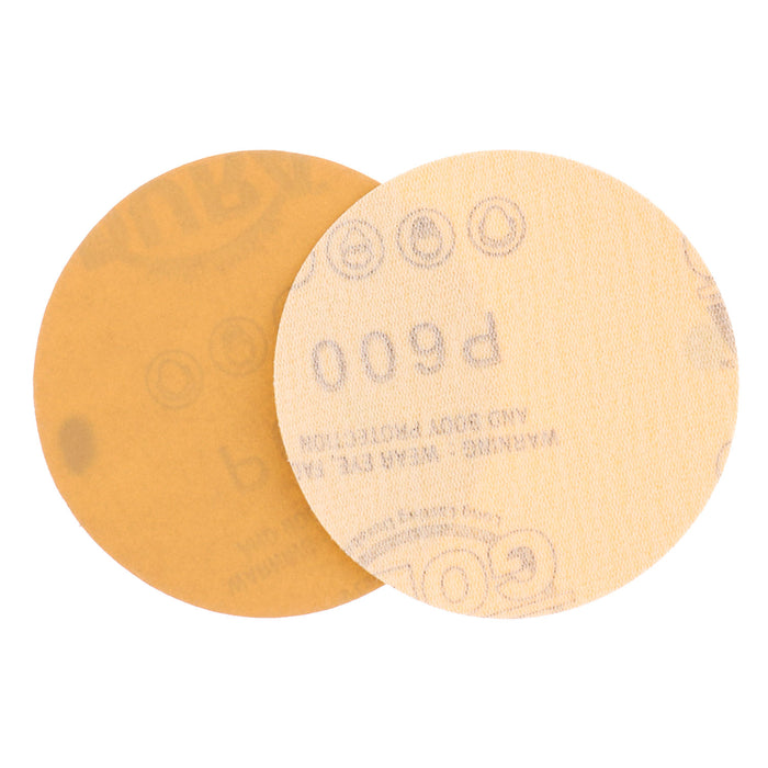 600 Grit - 3" Gold Hook & Loop Sanding Discs for DA Sanders - Box of 40