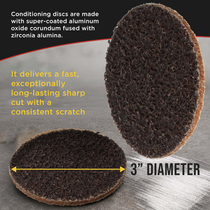3" Diameter Surface Conditioning Discs Brown Coarse Sanding Grit (Box of 25) - R-Type Quick Change - Surface Drill, Die Grinder, Strip, Grind & Remove Rust, Burrs, Paint