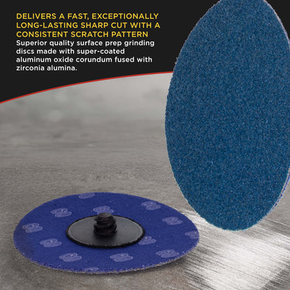 3 Inch Grinding Discs, 80 Grit (25 Disc Set) with R-Type Adapter & Backing Pad - Quick Change Zirconia Coarse Cut Sanding Discs for Auto, Wood, Metal, Rust, Oxidation, Welds