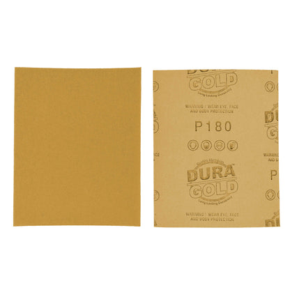 180 Grit Gold - 1/4 Sheet Plain Backing Sandpaper 5.5" x 4.5" - For Palm Sanders - Box of 400