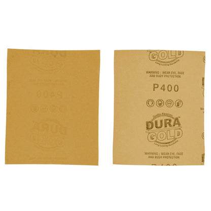 400 Grit Gold - 1/4 Sheet Plain Backing Sandpaper 5.5" x 4.5" - For Palm Sanders - Box of 400