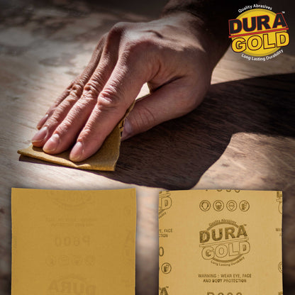 600 Grit Gold - 1/4 Sheet Plain Backing Sandpaper 5.5" x 4.5" - For Palm Sanders - Box of 400
