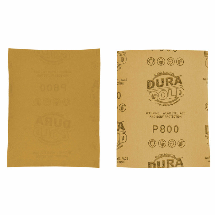 800 Grit Gold - 1/4 Sheet Plain Backing Sandpaper 5.5" x 4.5" - For Palm Sanders - Box of 400