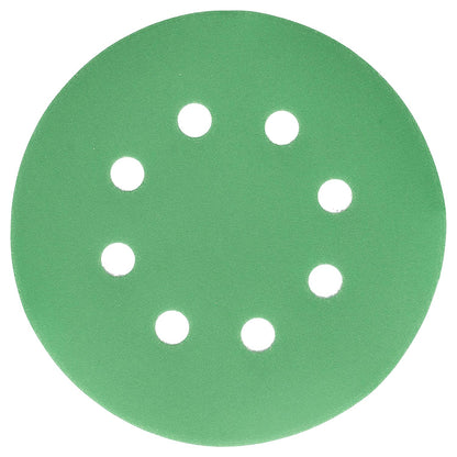 - Premium - Variety Pack (60,80,120,220,320) - 5" Green Film Sanding Discs - 8-Hole Dustless Hook and Loop for DA Sander - Box of 50 Finishing Sandpaper Discs for Woodworking or Automotive