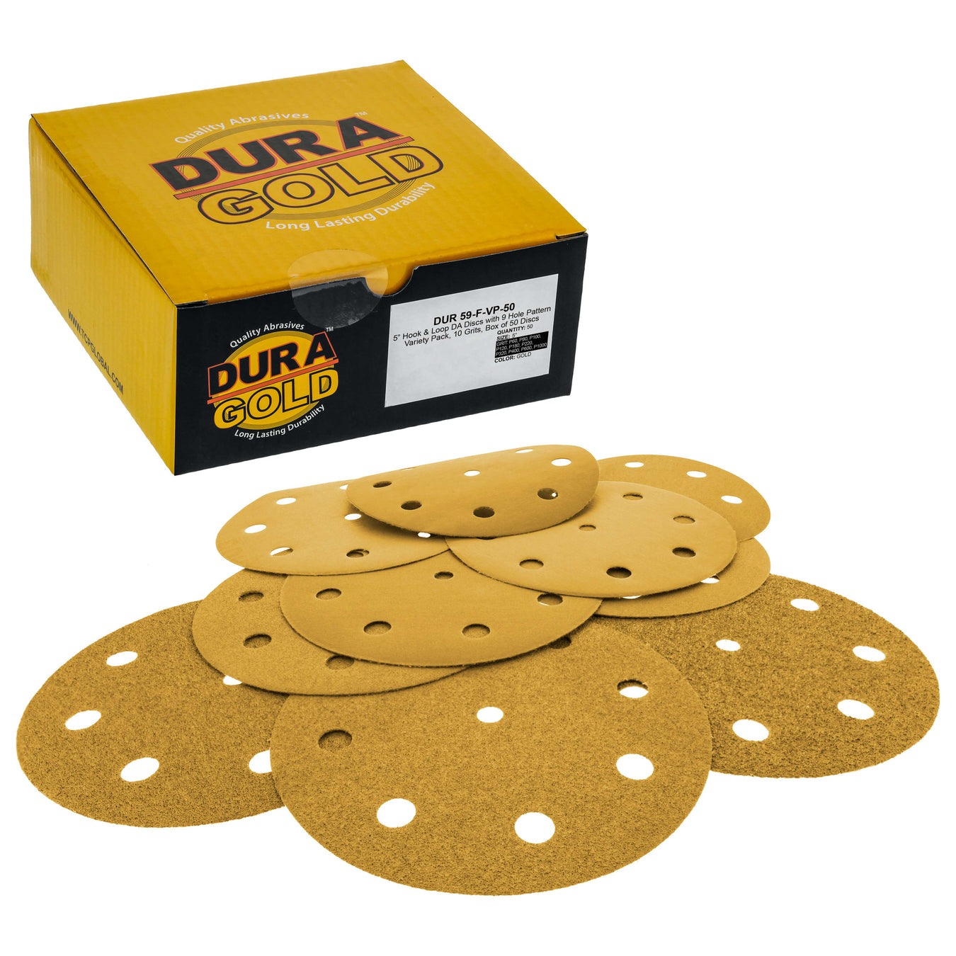 5 Inch 9 Hole Discs - Dura-Gold
