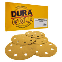 220 Grit - 5" Gold DA Sanding Discs - 9-Hole Pattern Hook and Loop - Box of 50