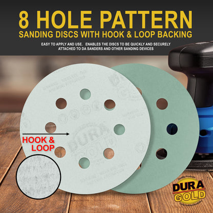1500 Grit - 5" Green Film DA Sanding Discs - 8-Hole Pattern Hook and Loop - Box of 50