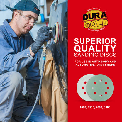 2000 Grit - 5" Green Film DA Sanding Discs - 8-Hole Pattern Hook and Loop - Box of 50