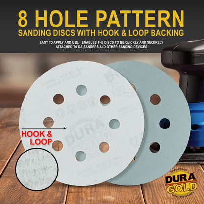 3000 Grit - 5" Green Film DA Sanding Discs - 8-Hole Pattern Hook and Loop - Box of 50