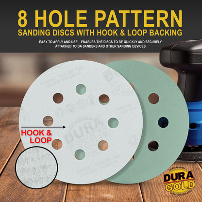 3000 Grit - 5" Green Film DA Sanding Discs - 8-Hole Pattern Hook and Loop - Box of 50