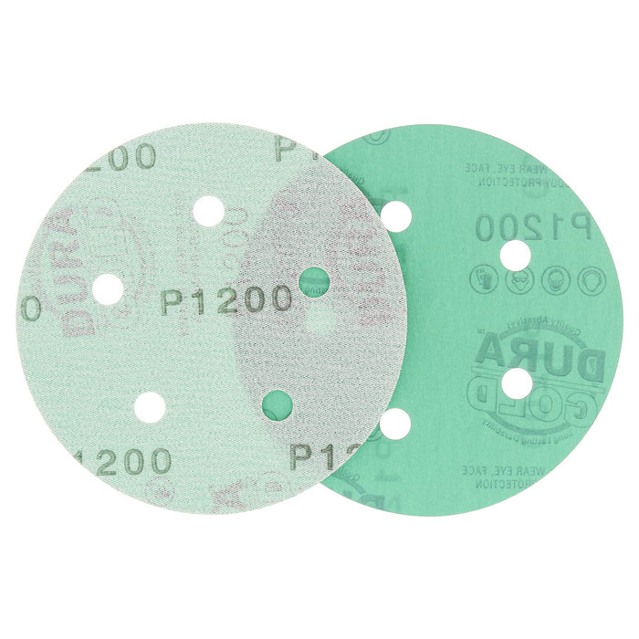 1200 Grit - 5" Green Film DA Sanding Discs - 5-Hole Pattern Hook and Loop - Box of 50