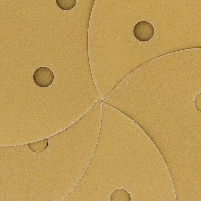 280 Grit - 5" Gold DA Sanding Discs - 5-Hole Pattern Hook and Loop - Box of 50