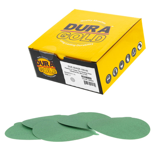 100 Grit - 5" Green Film - PSA Self Adhesive Stickyback Sanding Discs for DA Sanders - Box of 50