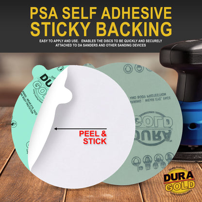 2000 Grit - 5" Green Film - PSA Self Adhesive Stickyback Sanding Discs for DA Sanders - Box of 50