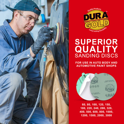 2000 Grit - 5" Green Film - PSA Self Adhesive Stickyback Sanding Discs for DA Sanders - Box of 50