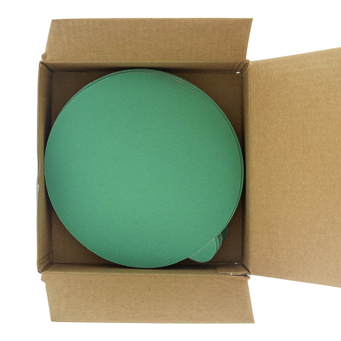 240 Grit - 5" Green Film - PSA Self Adhesive Stickyback Sanding Discs for DA Sanders - Box of 50