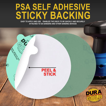 600 Grit - 5" Green Film - PSA Self Adhesive Stickyback Sanding Discs for DA Sanders - Box of 50