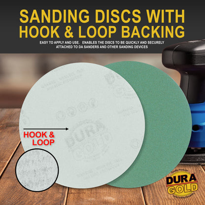 120 Grit - 5" Green Film - Hook & Loop Sanding Discs for DA Sanders - Box of 50