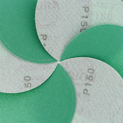 150 Grit - 5" Green Film - Hook & Loop Sanding Discs for DA Sanders - Box of 50