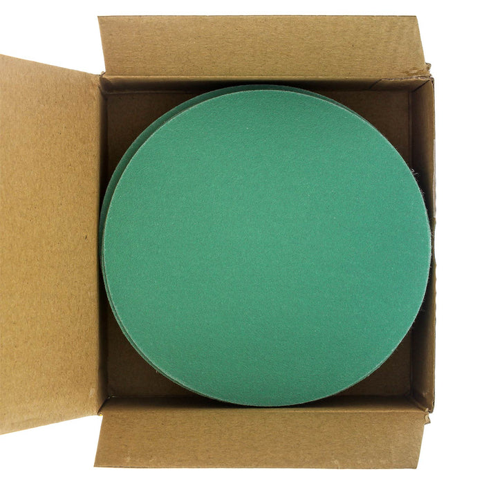 180 Grit - 5" Green Film - Hook & Loop Sanding Discs for DA Sanders - Box of 50