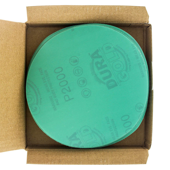 2000 Grit - 5" Green Film - Hook & Loop Sanding Discs for DA Sanders - Box of 50