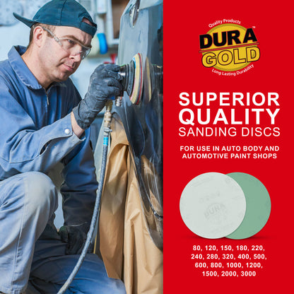 2000 Grit - 5" Green Film - Hook & Loop Sanding Discs for DA Sanders - Box of 50