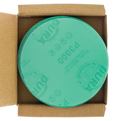 3000 Grit - 5" Green Film - Hook & Loop Sanding Discs for DA Sanders - Box of 50
