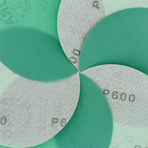 600 Grit - 5" Green Film - Hook & Loop Sanding Discs for DA Sanders - Box of 50