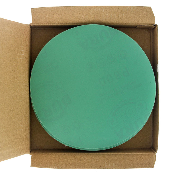 800 Grit - 5" Green Film - Hook & Loop Sanding Discs for DA Sanders - Box of 50