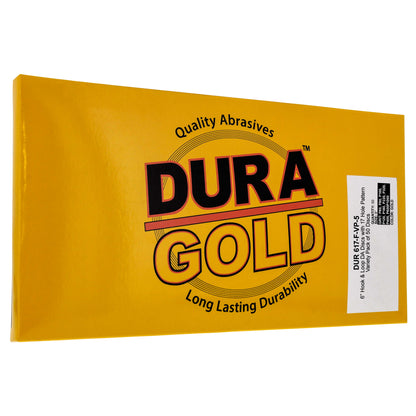 Variety Grit Pack - 6" Gold Sanding Discs - 17-Hole Pattern Hook and Loop for DA Sander - Box of 50