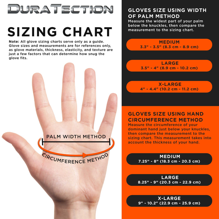 Duratection 8 Mil Orange Super Duty Diamond Textured Nitrile Disposable Gloves, Box of 100, Medium - Latex Free, Powder Free, Food Safe, Safety Protection Work Gloves
