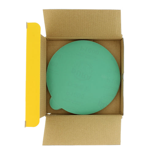 1000 Grit - 6" Green Film - PSA Self Adhesive Stickyback Sanding Discs for DA Sanders - Box of 25