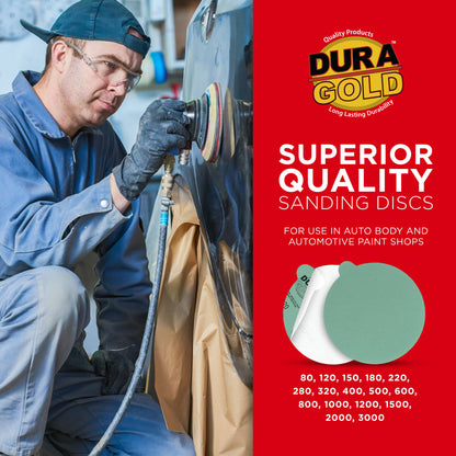 120 Grit - 6" Green Film - PSA Self Adhesive Stickyback Sanding Discs for DA Sanders - Box of 25