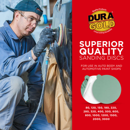 1200 Grit - 6" Green Film - PSA Self Adhesive Stickyback Sanding Discs for DA Sanders - Box of 25