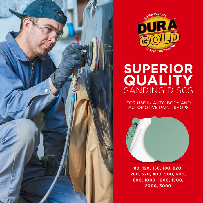 1200 Grit - 6" Green Film - PSA Self Adhesive Stickyback Sanding Discs for DA Sanders - Box of 25