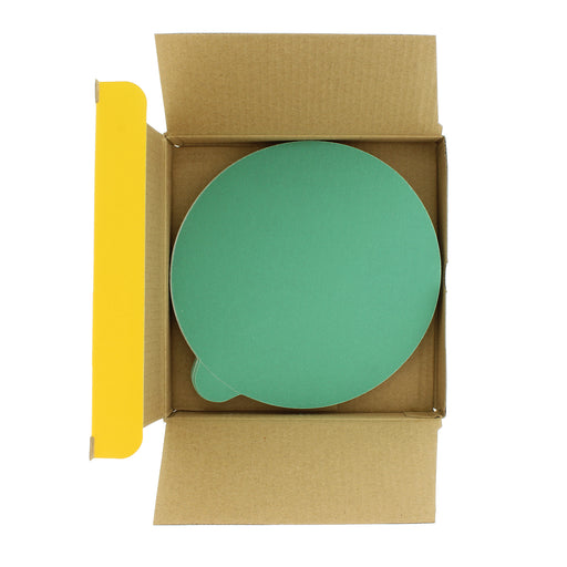 180 Grit - 6" Green Film - PSA Self Adhesive Stickyback Sanding Discs for DA Sanders - Box of 25