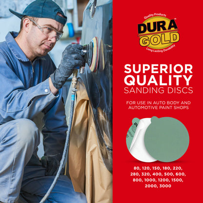 180 Grit - 6" Green Film - PSA Self Adhesive Stickyback Sanding Discs for DA Sanders - Box of 25