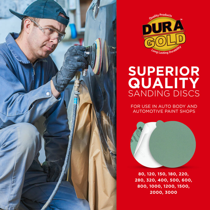 180 Grit - 6" Green Film - PSA Self Adhesive Stickyback Sanding Discs for DA Sanders - Box of 25