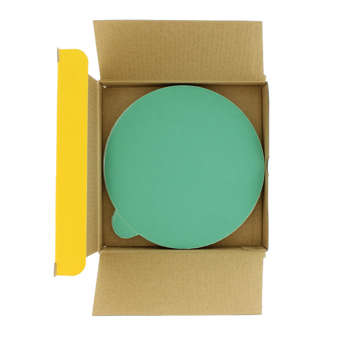 220 Grit - 6" Green Film - PSA Self Adhesive Stickyback Sanding Discs for DA Sanders - Box of 25
