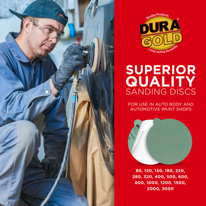 220 Grit - 6" Green Film - PSA Self Adhesive Stickyback Sanding Discs for DA Sanders - Box of 25