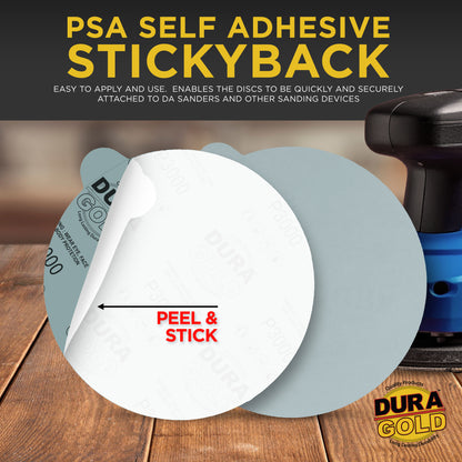 3000 Grit - 6" Green Film - PSA Self Adhesive Stickyback Sanding Discs for DA Sanders - Box of 25