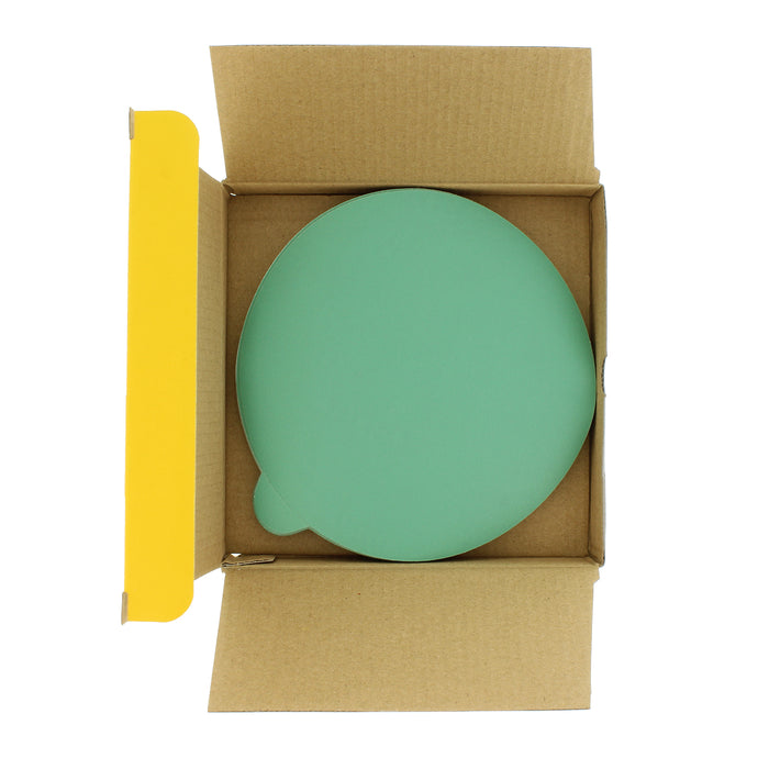 320 Grit - 6" Green Film - PSA Self Adhesive Stickyback Sanding Discs for DA Sanders - Box of 25