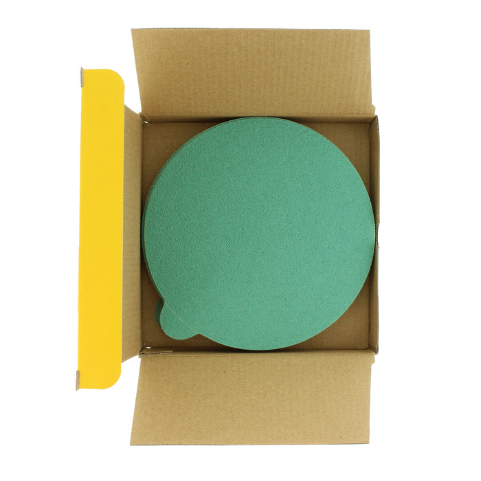 80 Grit - 6" Green Film - PSA Self Adhesive Stickyback Sanding Discs for DA Sanders - Box of 25