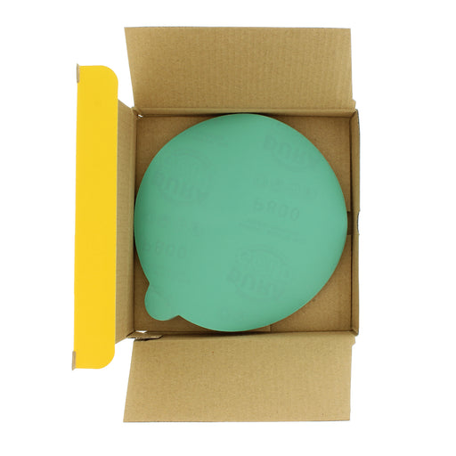 800 Grit - 6" Green Film - PSA Self Adhesive Stickyback Sanding Discs for DA Sanders - Box of 25