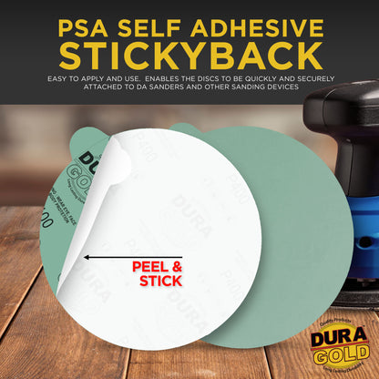 Variety Grit Pack - 6" Green Film - PSA Self Adhesive Stickyback Sanding Discs 5 of each grit (80, 120, 220, 320, 400) - Box of 25